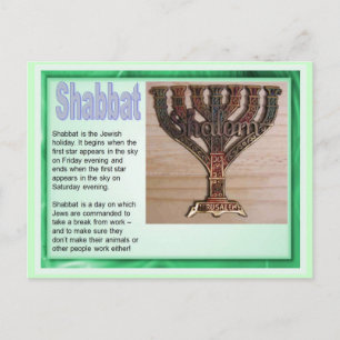 Education,  Religion, Judaism, Shabbat Postcard