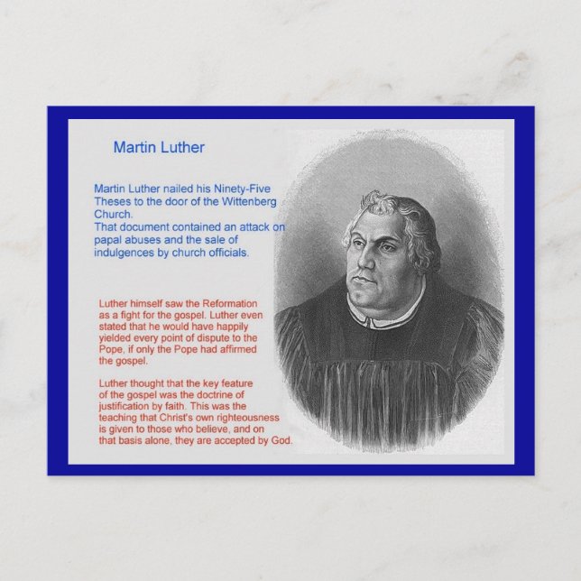 Education, Religion, Martin Luther Postcard (Front)