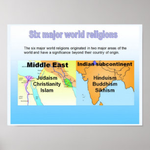 Education, Six Major World Religions Poster