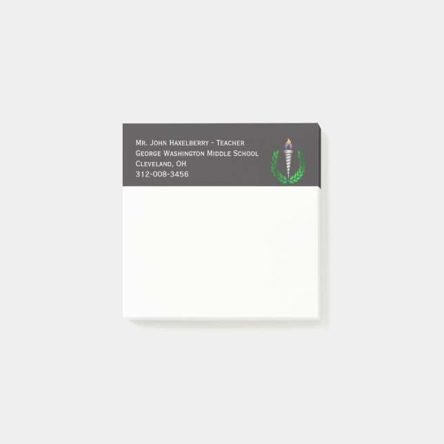 Education Symbol Personalized Note Pad (Front)