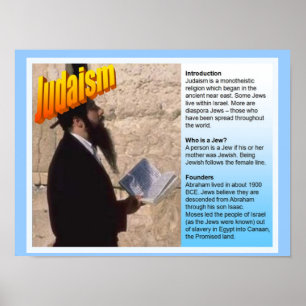 Education, World Religions, Judaism Fact File Poster
