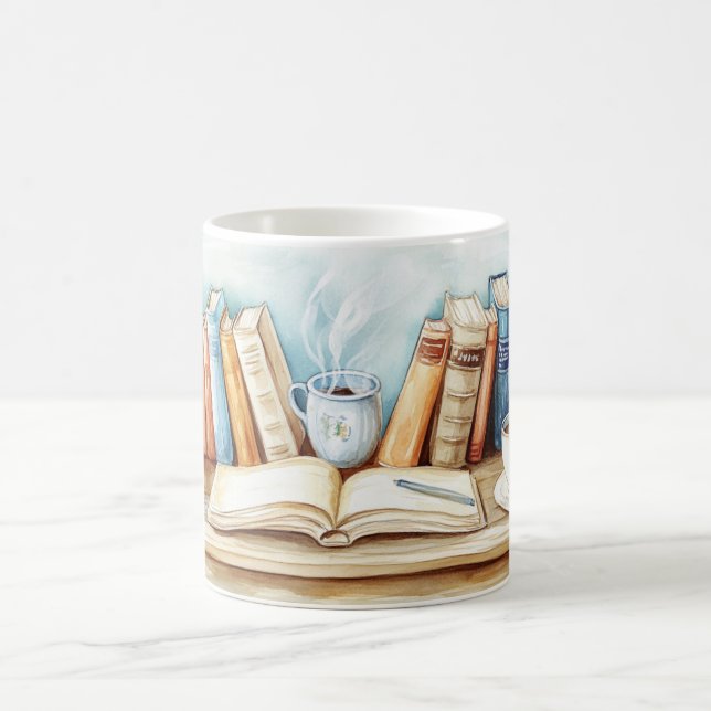 Educational back-to-school themed decor with stack coffee mug (Center)