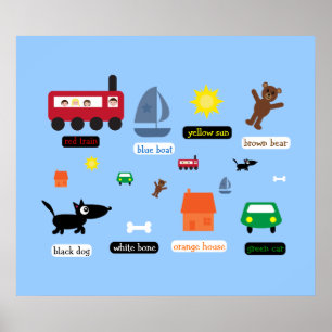 Educational child's poster teaching about colour