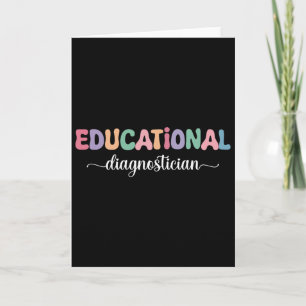Educational Diagnostician Retro Groovy Hearts Love Card