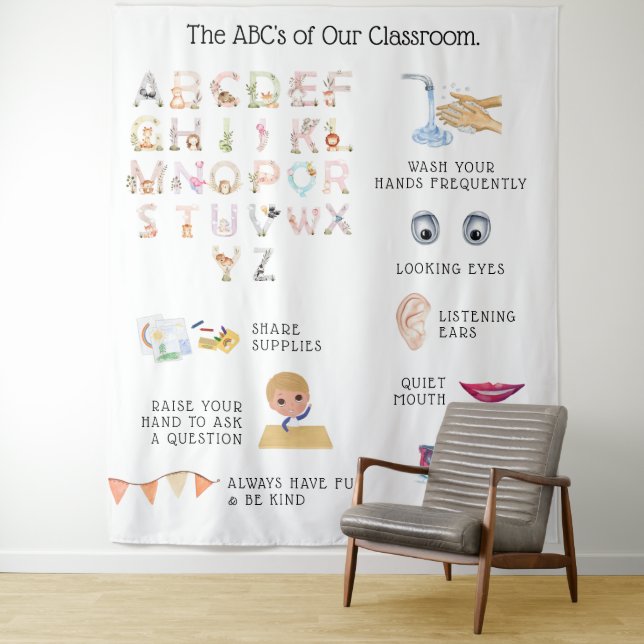 Educational Learning Classroom Rules Tapestry (In Situ)