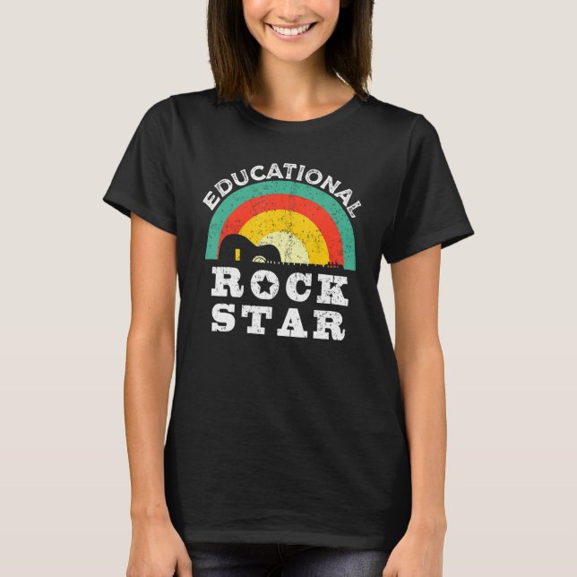 Educational Rockstar Rock Out Teachers T-Shirt (Front)