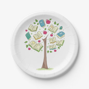Educational Tree of Knowledge with Books Paper Plate