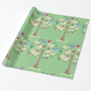 Educational Tree of Knowledge with Books Wrapping Paper