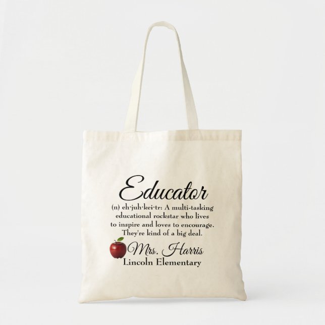 Educator Rock Star Custom Tote Bag (Front)