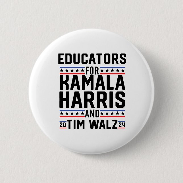 Educators For Kamala Harris And Tim Wheimer 2024  2 Inch Round Button (Front)