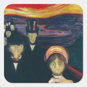 Edvard Munch - Anxiety Square Sticker