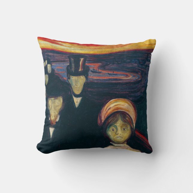 Edvard Munch - Anxiety Throw Pillow (Front)