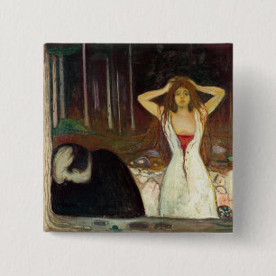 Edvard Munch - Ashes 2 Inch Square Button