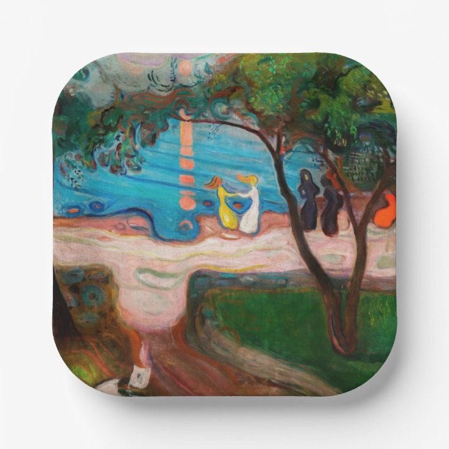 Edvard Munch - Dance on the Beach Paper Plate (Front)