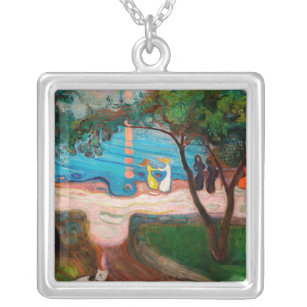 Edvard Munch - Dance on the Beach Silver Plated Necklace