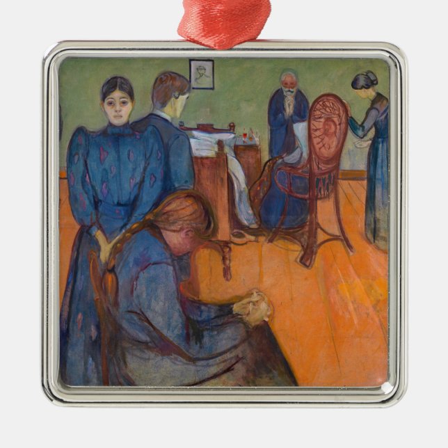 Edvard Munch - Death in the Sickroom v2 Metal Ornament (Front)