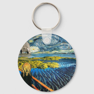 Edvard Munch - Edvard Meets Vincent Keychain