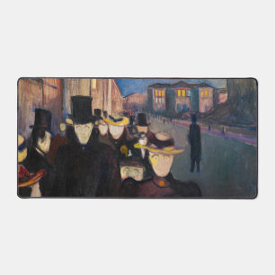 Edvard Munch - Evening on Karl Johan Street Desk Mat