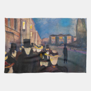 Edvard Munch - Evening on Karl Johan Street Kitchen Towel