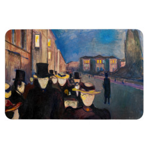 Edvard Munch - Evening on Karl Johan Street Magnet