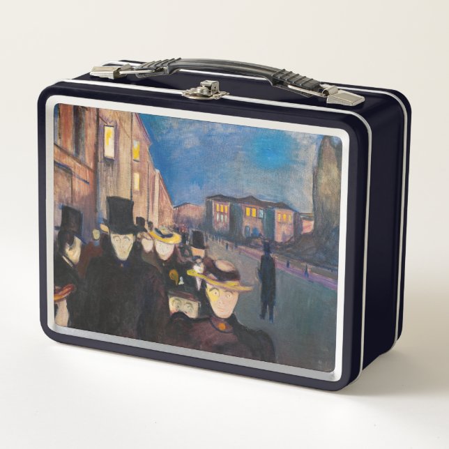 Edvard Munch - Evening on Karl Johan Street Metal Lunch Box (Front)