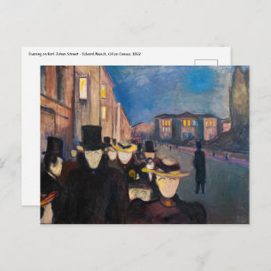 Edvard Munch - Evening on Karl Johan Street Postcard