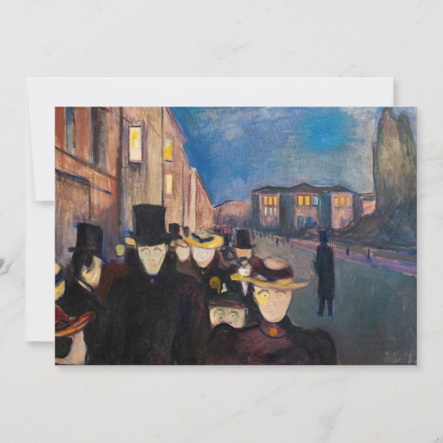 Edvard Munch - Evening on Karl Johan Street Thank You Card (Front)