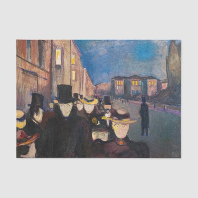 Edvard Munch - Evening on Karl Johan Street Tissue Paper (Front)