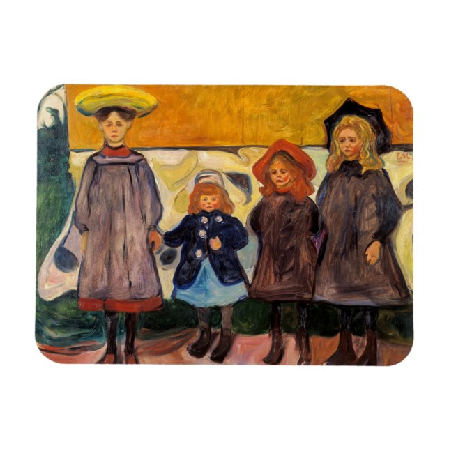 Edvard Munch - Four Girls in Asgardstrand Magnet (Horizontal)