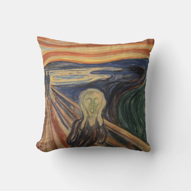 Edvard Munch Iconic The Scream Painting Throw Pillow (Front)