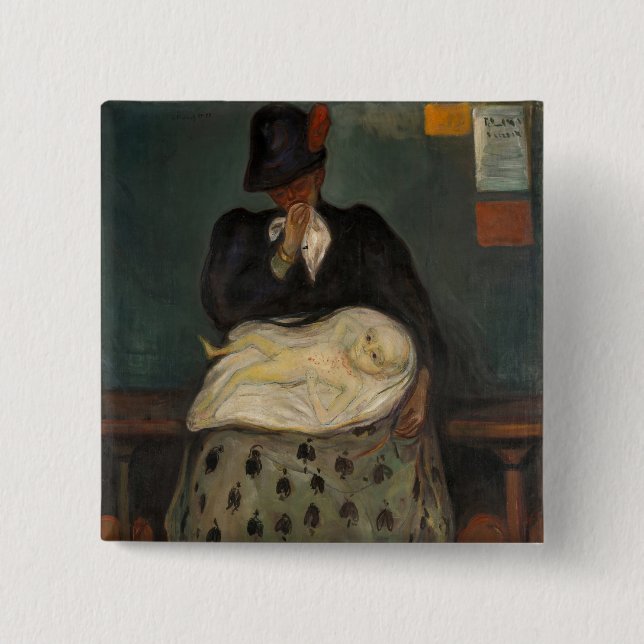 Edvard Munch - Inheritance 2 Inch Square Button (Front)