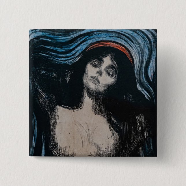 Edvard Munch - Madonna Lithography 2 Inch Square Button (Front)