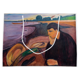 Edvard Munch - Melancholy 1894 Large Gift Bag