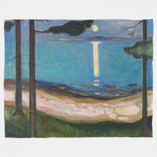 Edvard Munch - Moonlight Fleece Blanket