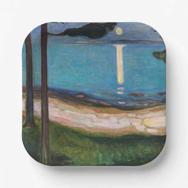 Edvard Munch - Moonlight Paper Plate (Front)