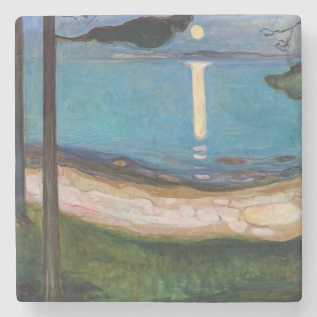 Edvard Munch - Moonlight Stone Coaster (Front)