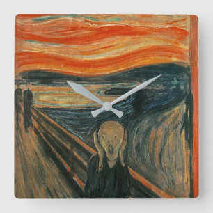 Edvard Munch Painting The Scream (Skrik) 1893 Square Wall Clock