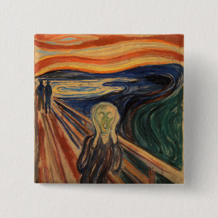 Edvard Munch Painting The Scream (Skrik) 1910 2 Inch Square Button