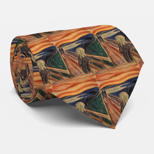 Edvard Munch Painting The Scream (Skrik) 1910 Tie (Rolled)