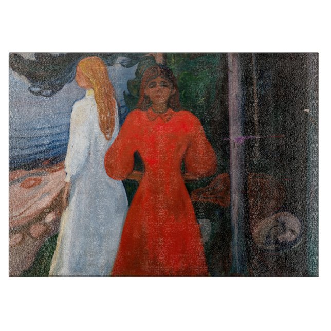 Edvard Munch - Red and White Cutting Board (Front)
