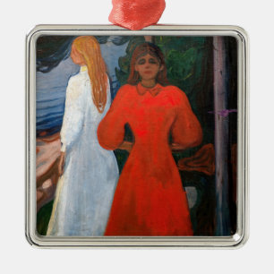Edvard Munch - Red and White Metal Ornament