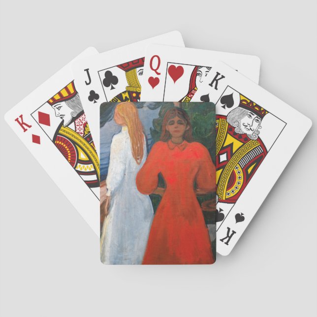 Edvard Munch - Red and White Playing Cards (Back)