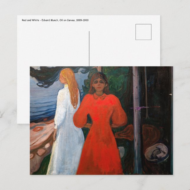 Edvard Munch - Red and White Postcard (Front/Back)