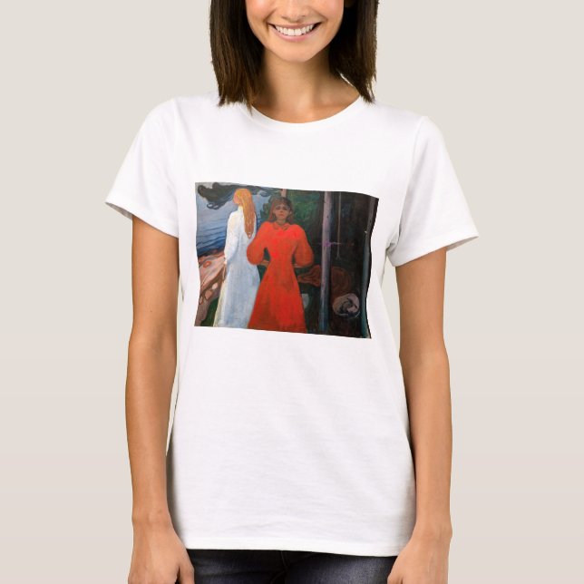 Edvard Munch - Red and White T-Shirt (Front)