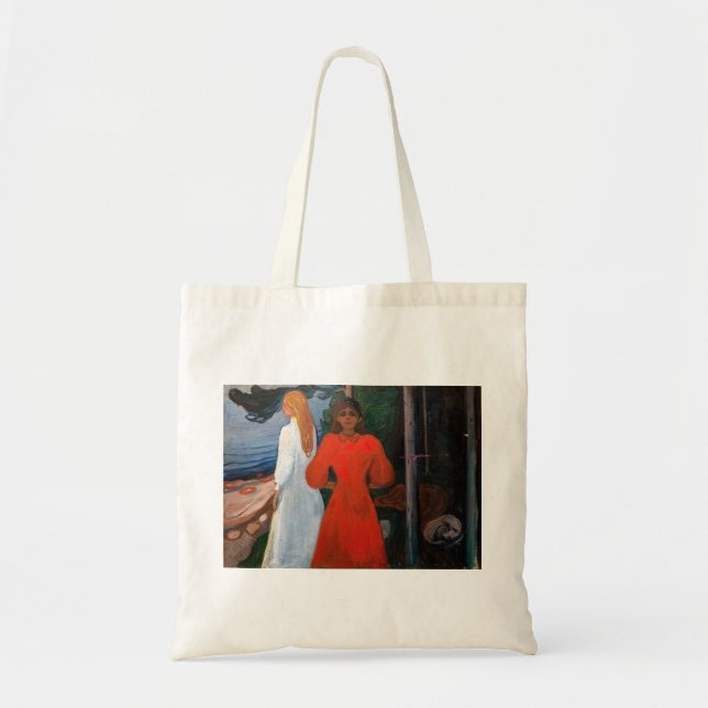 Edvard Munch - Red and White Tote Bag (Front)