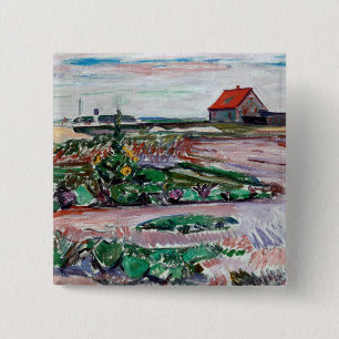 Edvard Munch - Seashore. Landscape near Lubeck 2 Inch Square Button
