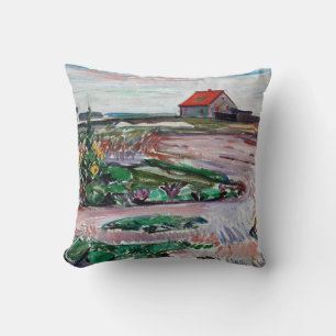 Edvard Munch - Seashore. Landscape near Lubeck Throw Pillow