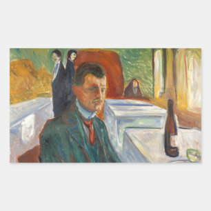 Edvard Munch - Self-Portrait with a Bottle of Wine Sticker