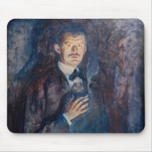 Edvard Munch - Self-Portrait with Cigarette Mouse Pad