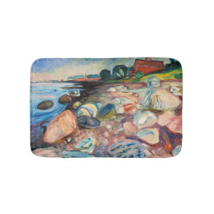 Edvard Munch - Shore with Red House Bath Mat